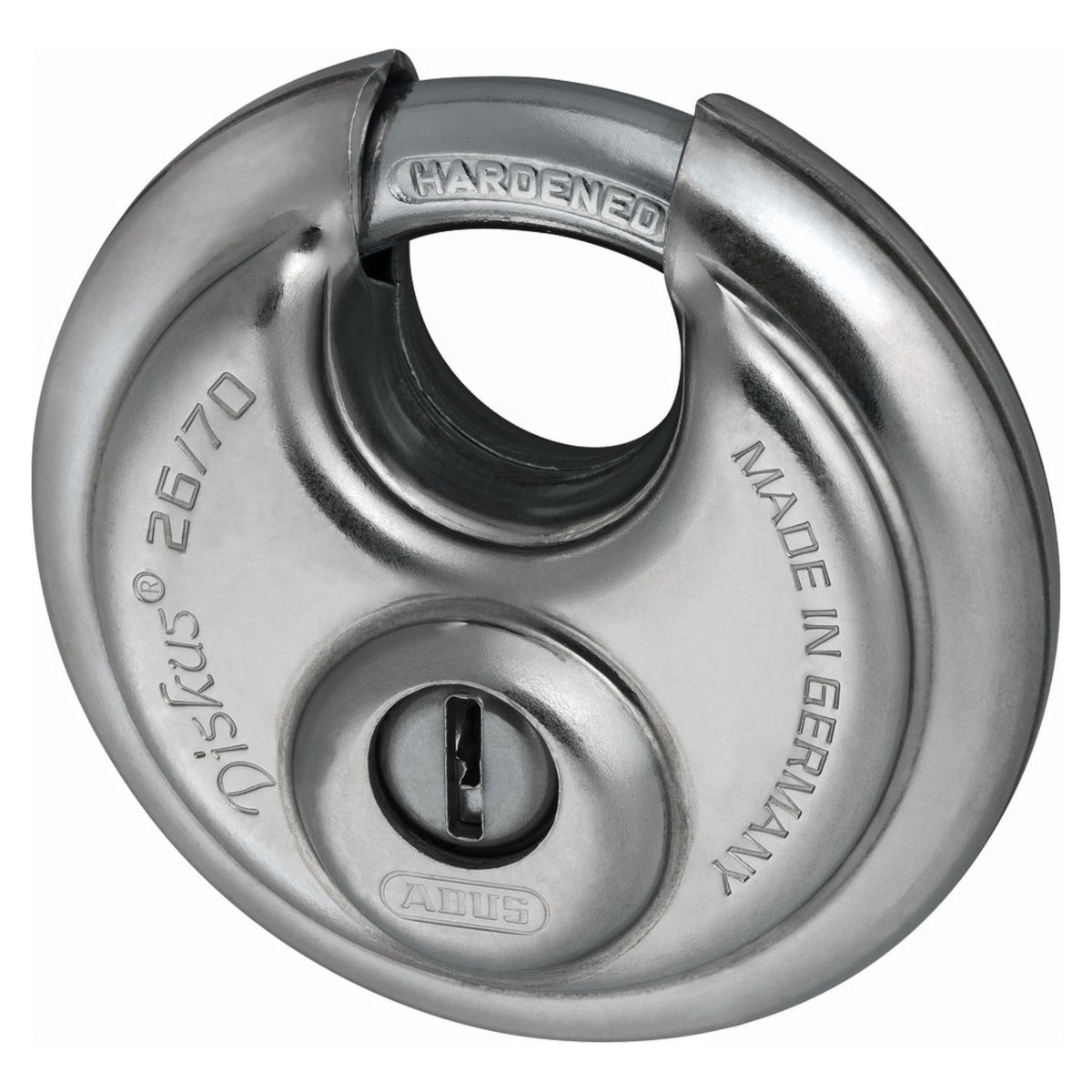 Abus 26/70 KA EE 0146 Diskus Lock Stainless Steel Disk Padlocks - The Lock Source