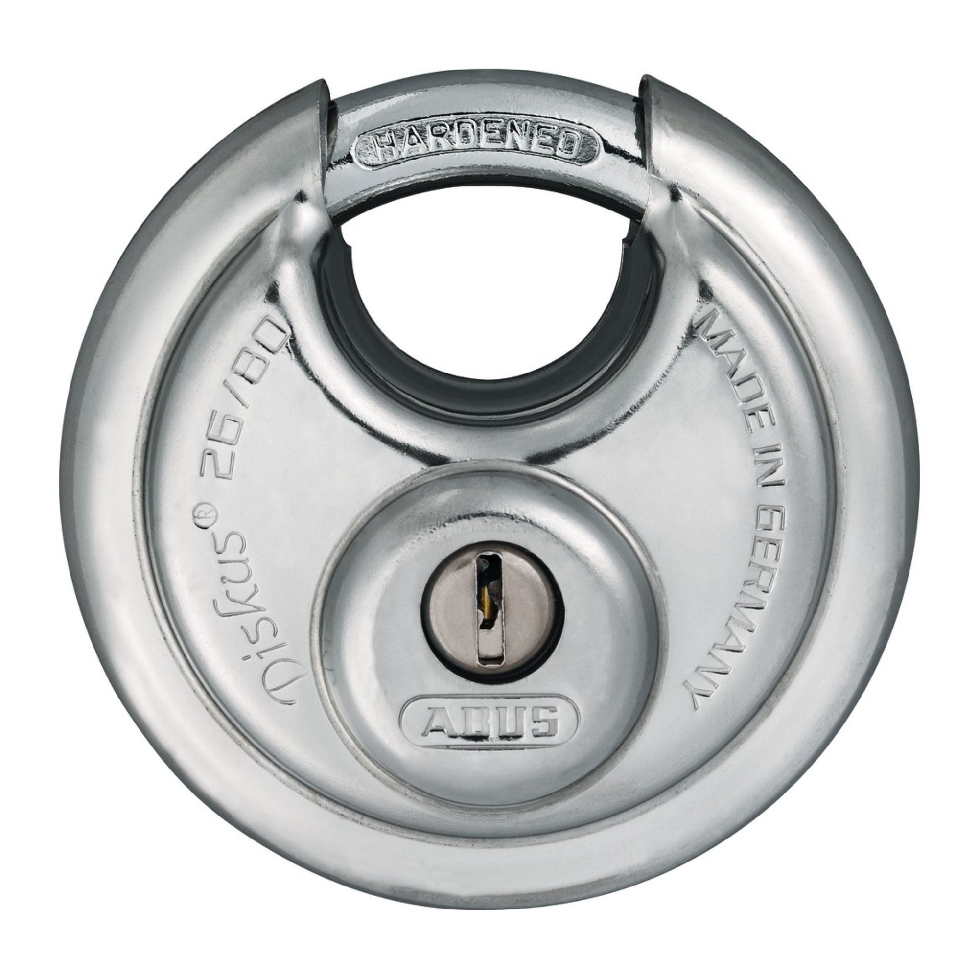 Abus 26/80 KA Diskus Lock Keyed Alike Stainless Steel Disk Padlocks - The Lock Source