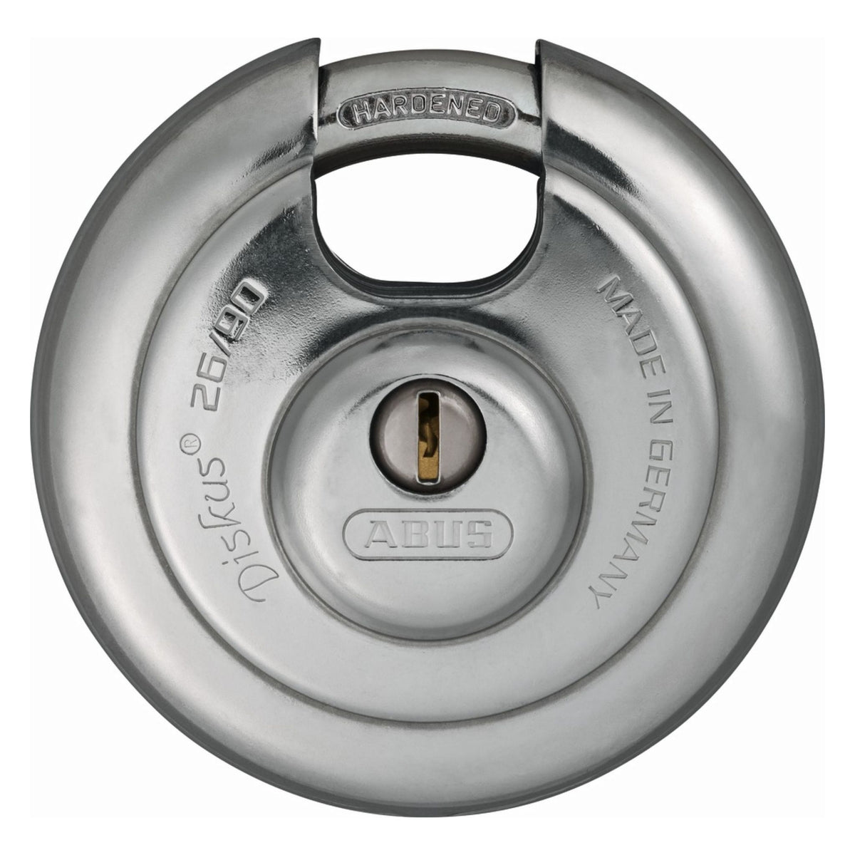 Abus 26/90 KA Diskus Lock Keyed Alike Stainless Steel Disk Padlocks - The Lock Source