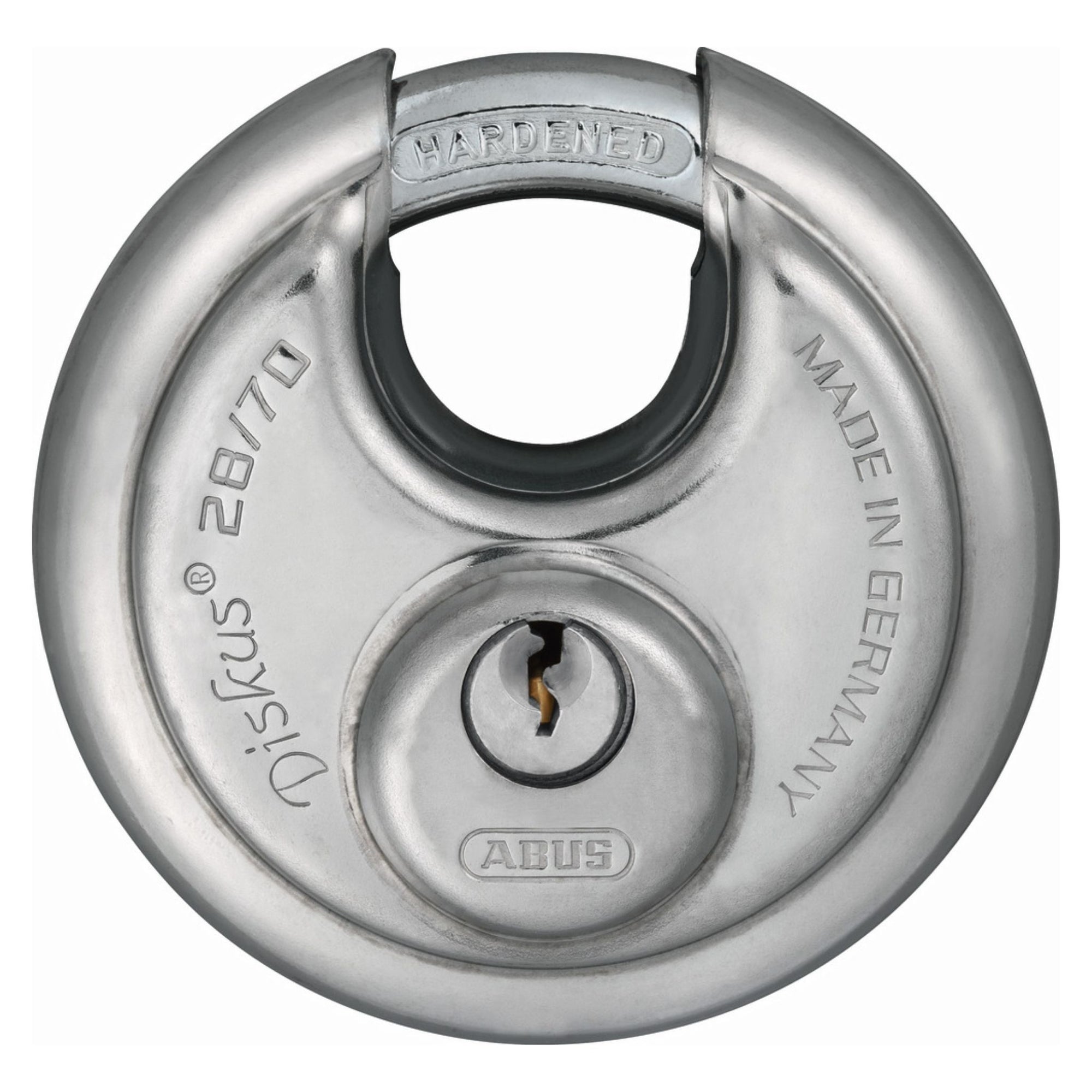 Abus 28/70 Diskus Series Locks Hardened Steel Disk Padlocks - The Lock Source