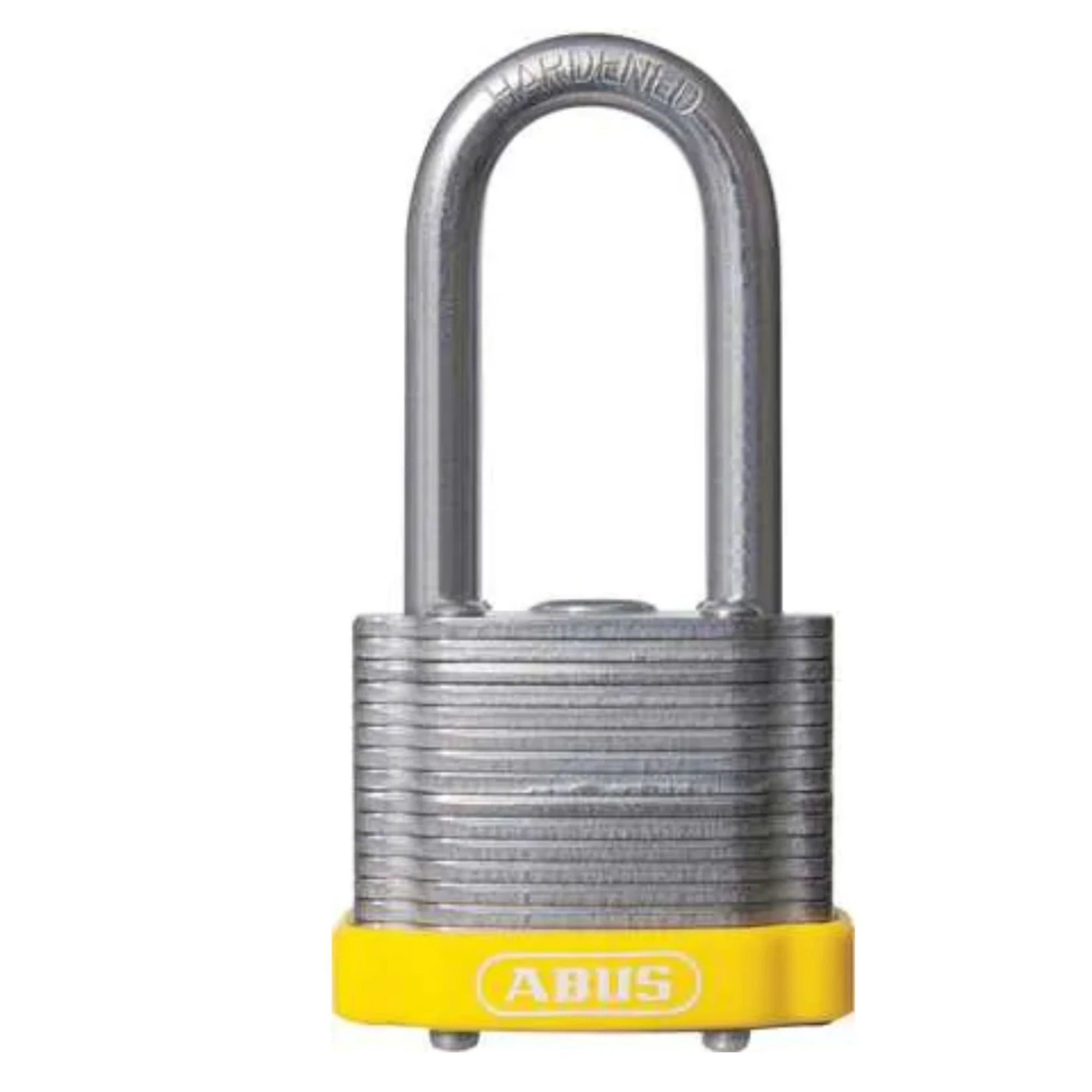 Abus 41/40HB50 KA Laminated Steel Padlock with 2" Shackle with Yellow Bumper - The Lock Source
