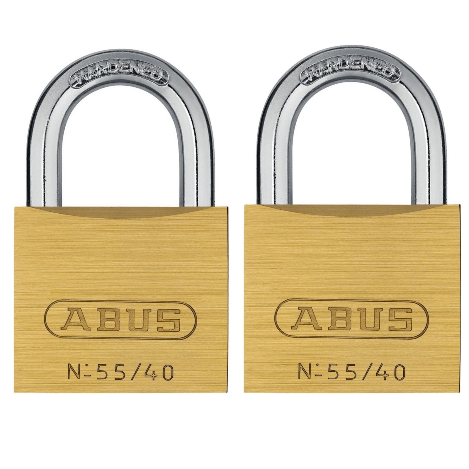Abus 55/40 C KAx2 Brass Padlock Brass Locks Keyed Alike in Set of 2 - The Lock Source