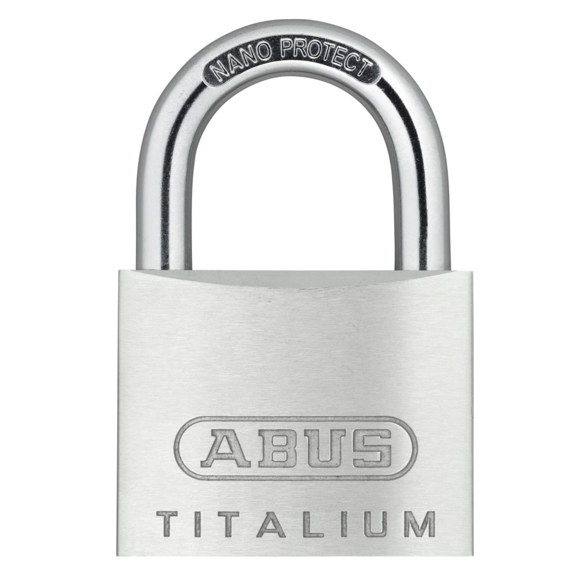 Abus 64TI/45 C KD Lock Keyed Different Titalium Padlocks Carded for Retail Display - The Lock Source