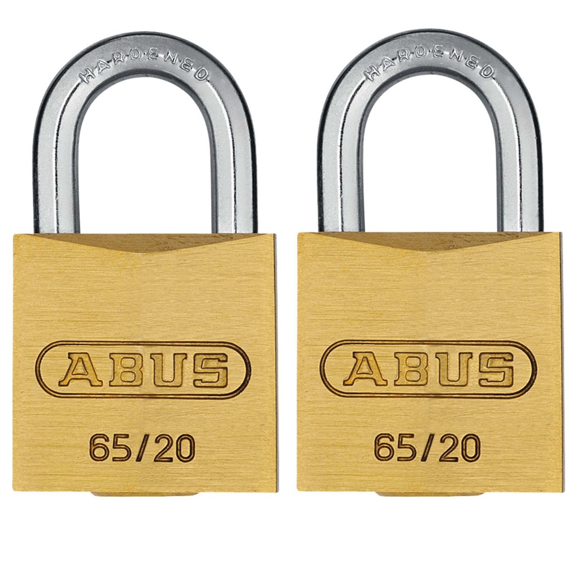 Abus 65/20 KAx2 Brass Padlock Keyed Alike Brass Locks in Set-of-2 Locks - The Lock Source