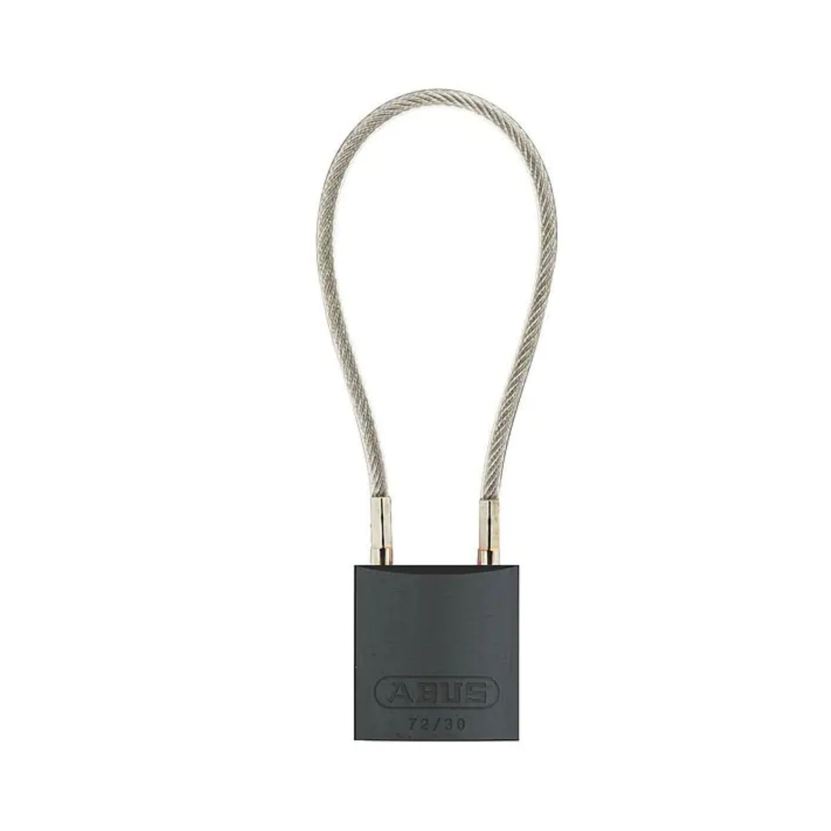 Abus 72/30CAB 4&quot; KA Black Safety Padlock with 4-Inch Cable - The Lock Source