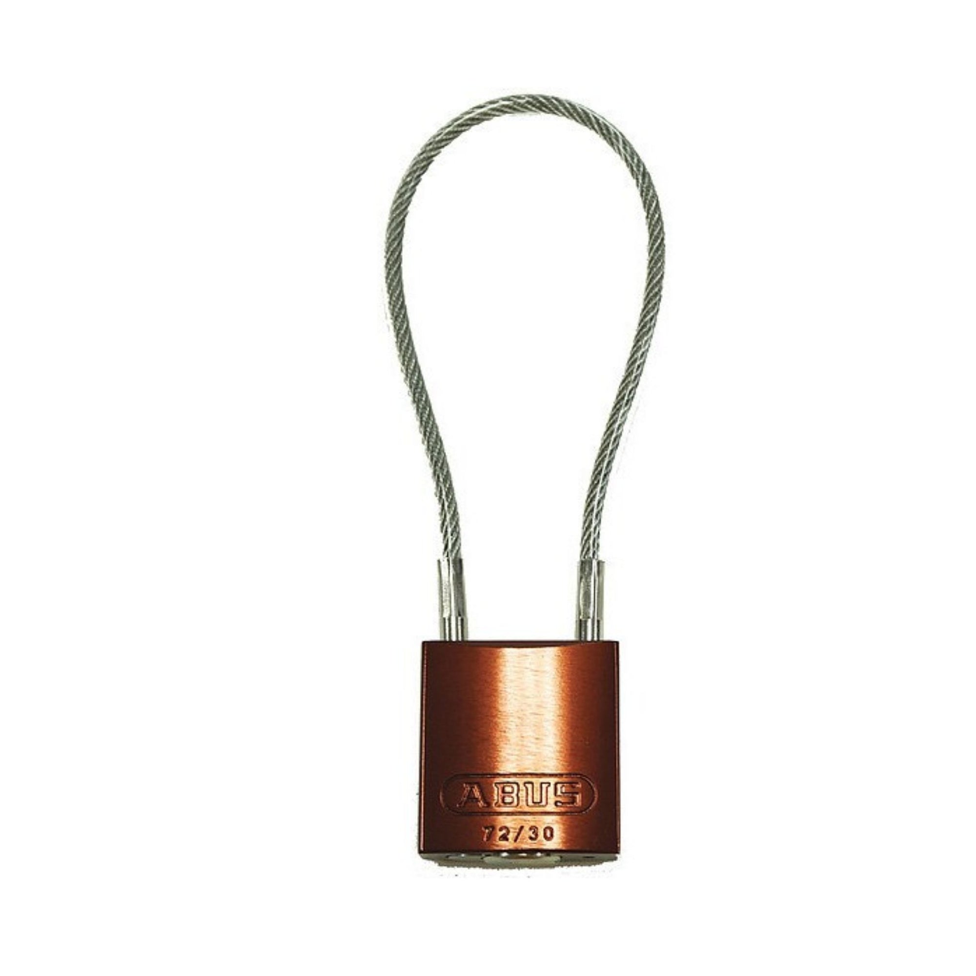 Abus 72/30CAB 4" KA Brown Safety Padlock with 4-Inch Cable - The Lock Source