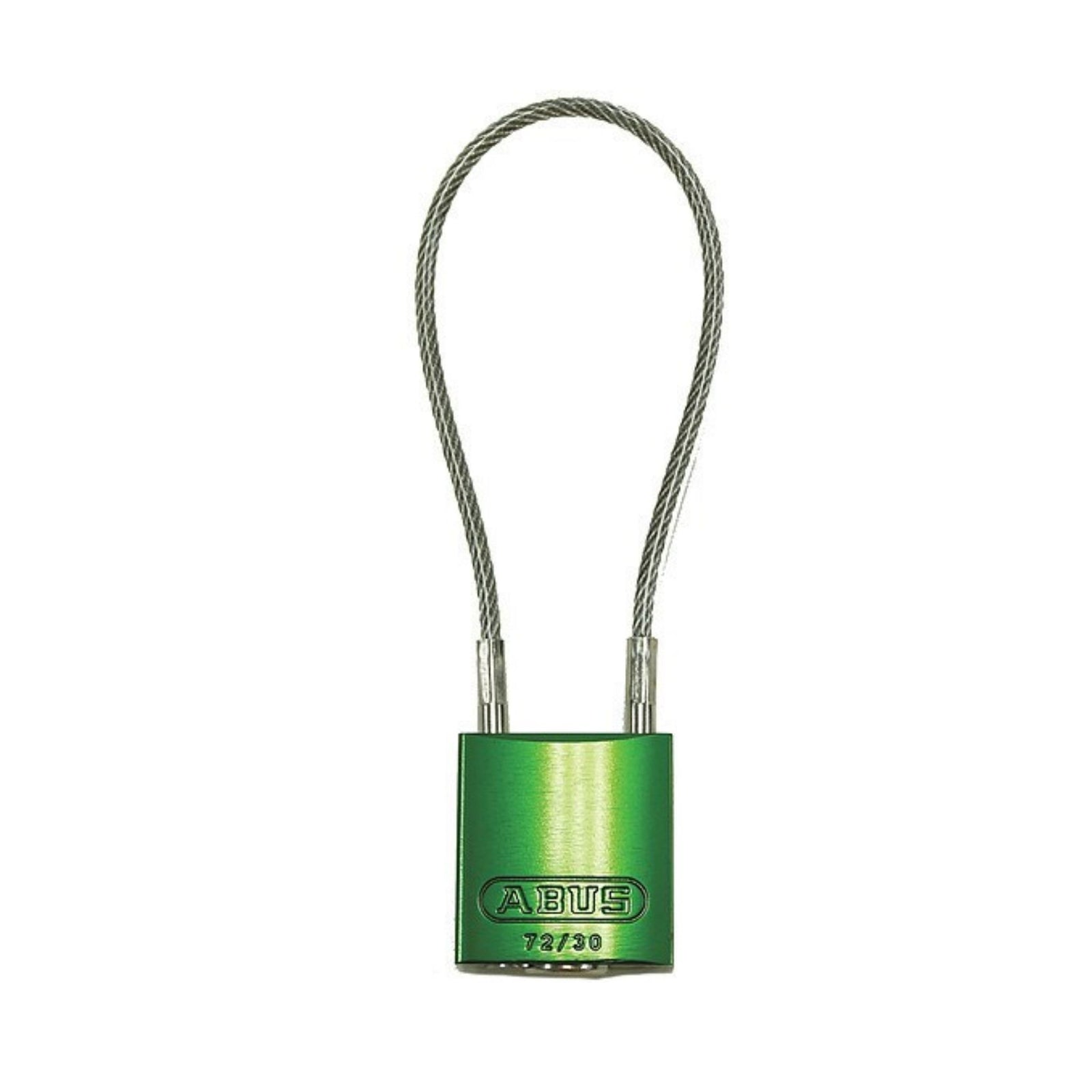 Abus 72/30CAB 4" KAx6 Green Safety Padlock with 4-Inch Cable, Keyed Alike in Set-of-6 Locks - The Lock Source