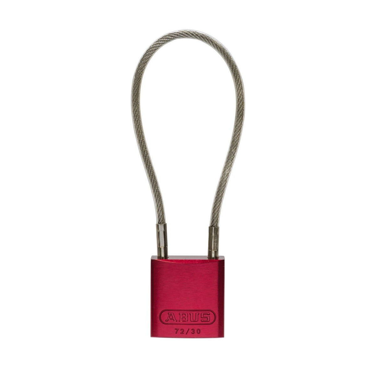 Abus 72/30CAB 4&quot; KDX6 Red Safety Padlock with 4-Inch Cable, Set-of-6 Locks - The Lock Source