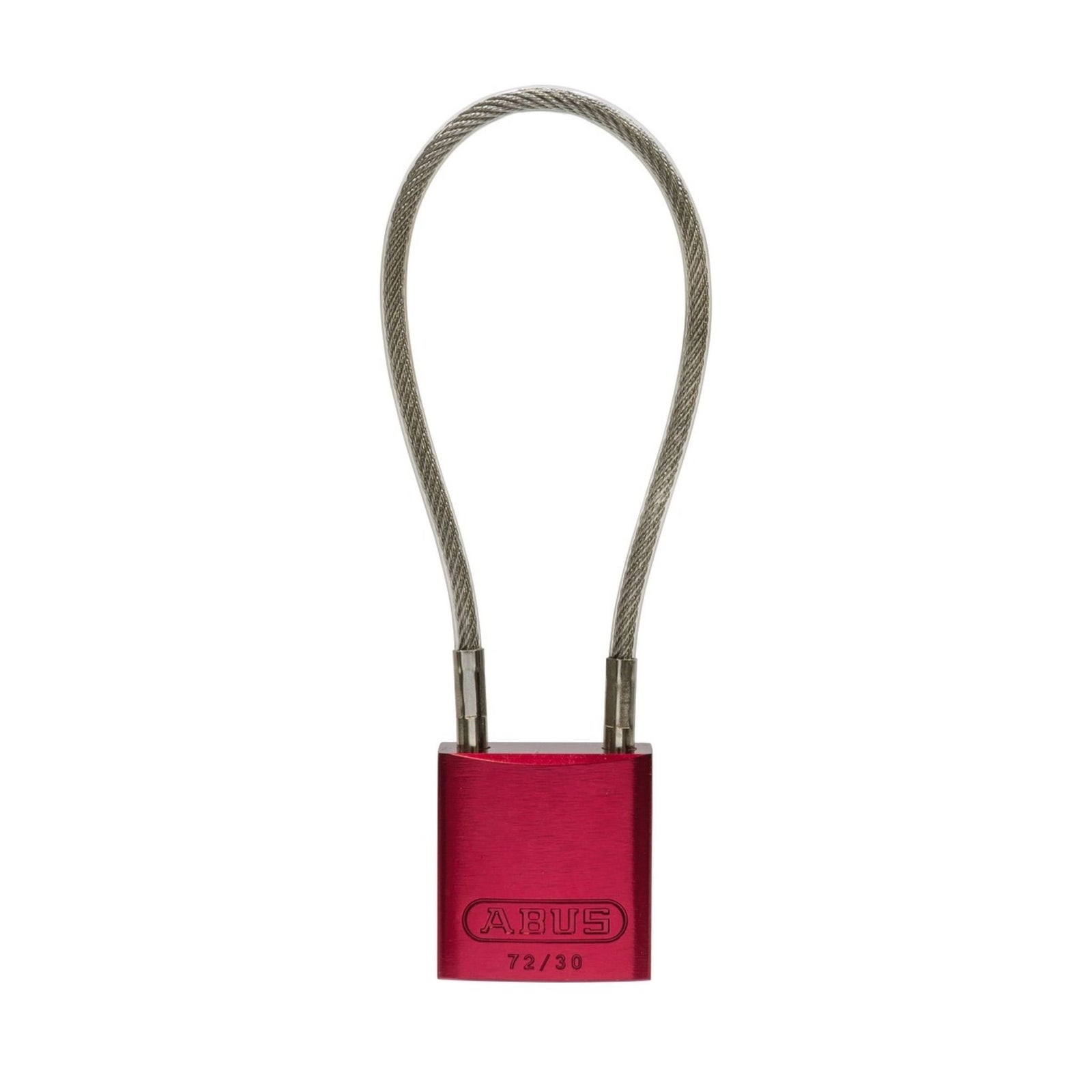 Abus 72/30CAB 4" MK Red Safety Padlock with 4-Inch Cable - The Lock Source