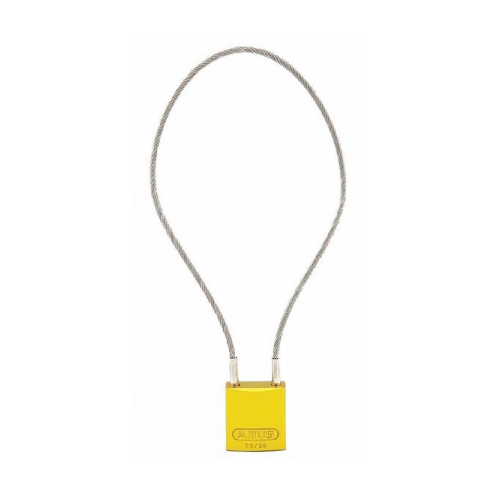 Abus 72/30CAB40 KA Yellow Aluminum Safety Padlock with 8-Inch Cable - The Lock Source