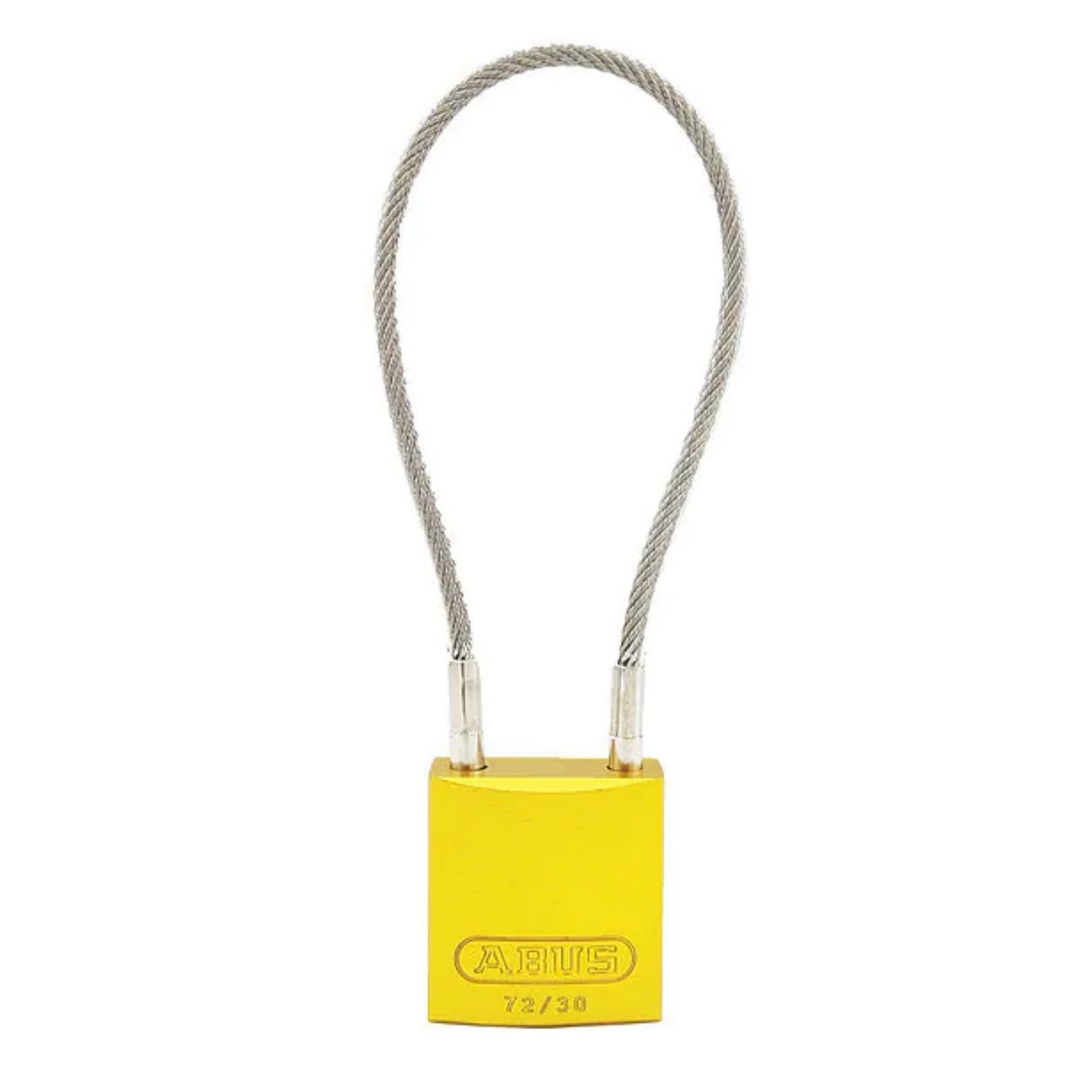 Abus 72/30CAB 4" KDX3 Yellow Safety Padlock with 4-Inch Cable, Set-of-3 Locks - The Lock Source