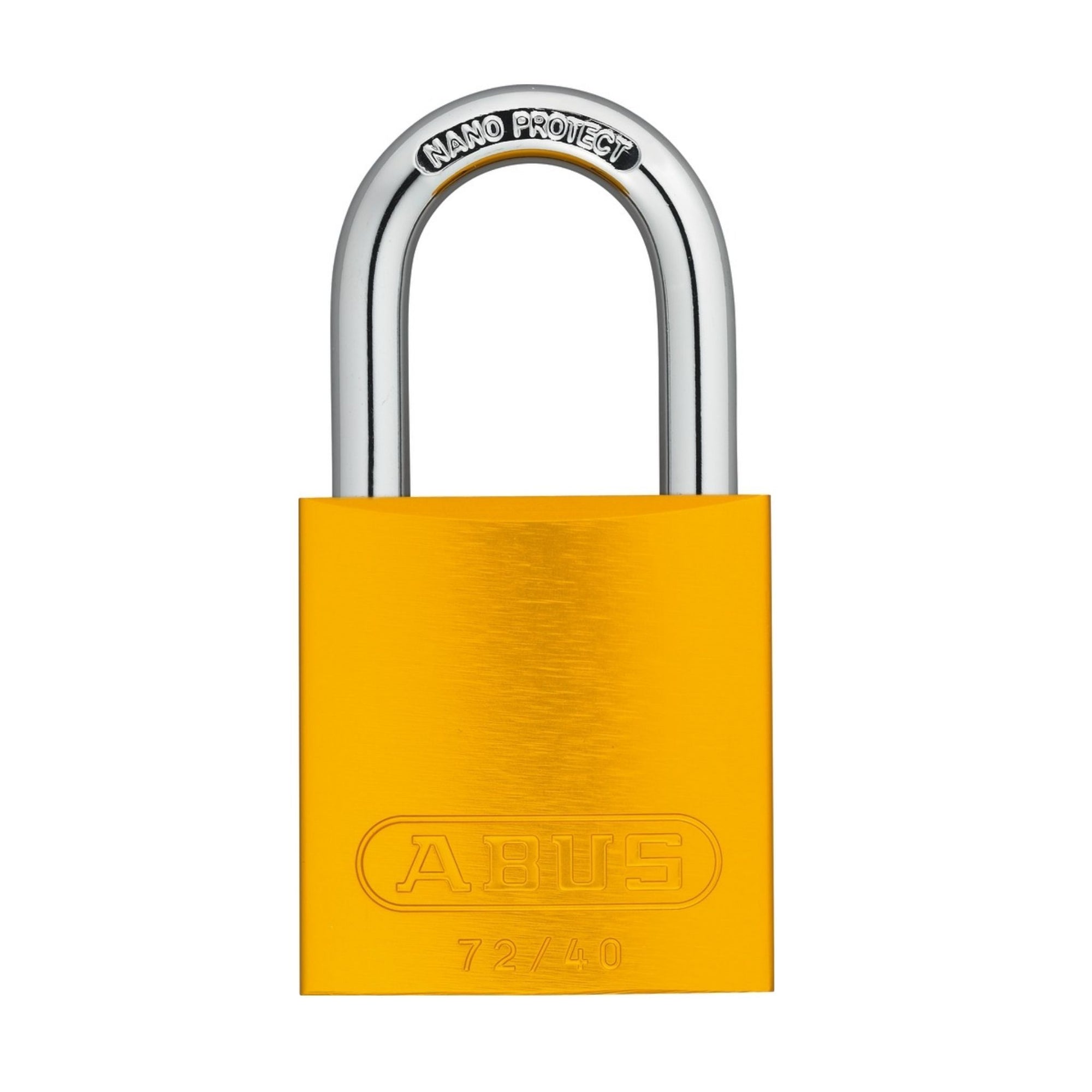Abus 72/40 KA TT00036 Yellow Titalium Safety Padlock with 1-Inch Shackle, Keyed Alike to Match Existing Key Number KATT00036 - The Lock Source 