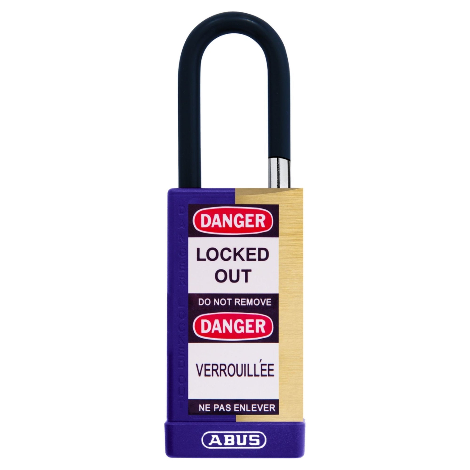 Abus 74MLB/40 KAX6 Purple Insulated Safety Padlock Keyed Alike in Set-of-6 Locks - The Lock Source