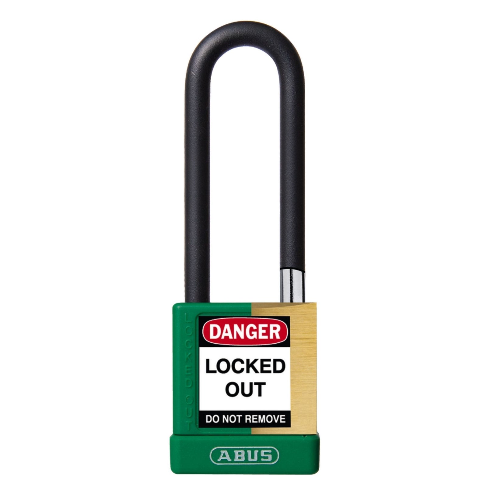 Abus 74M/40HB75 KAX3 Green Insulated Brass Safety Padlock with 3-Inch Shackle Keyed Alike in Set-of-3 Locks - The Lock Source