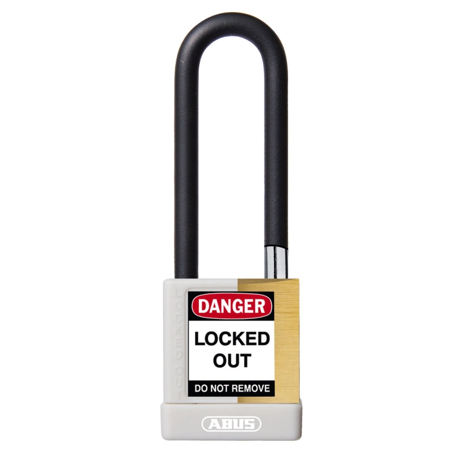 Abus 74M/40HB75 KAX3 White Insulated Brass Safety Padlock with 3-Inch Shackle Keyed Alike in Set-of-3 Locks - The Lock Source