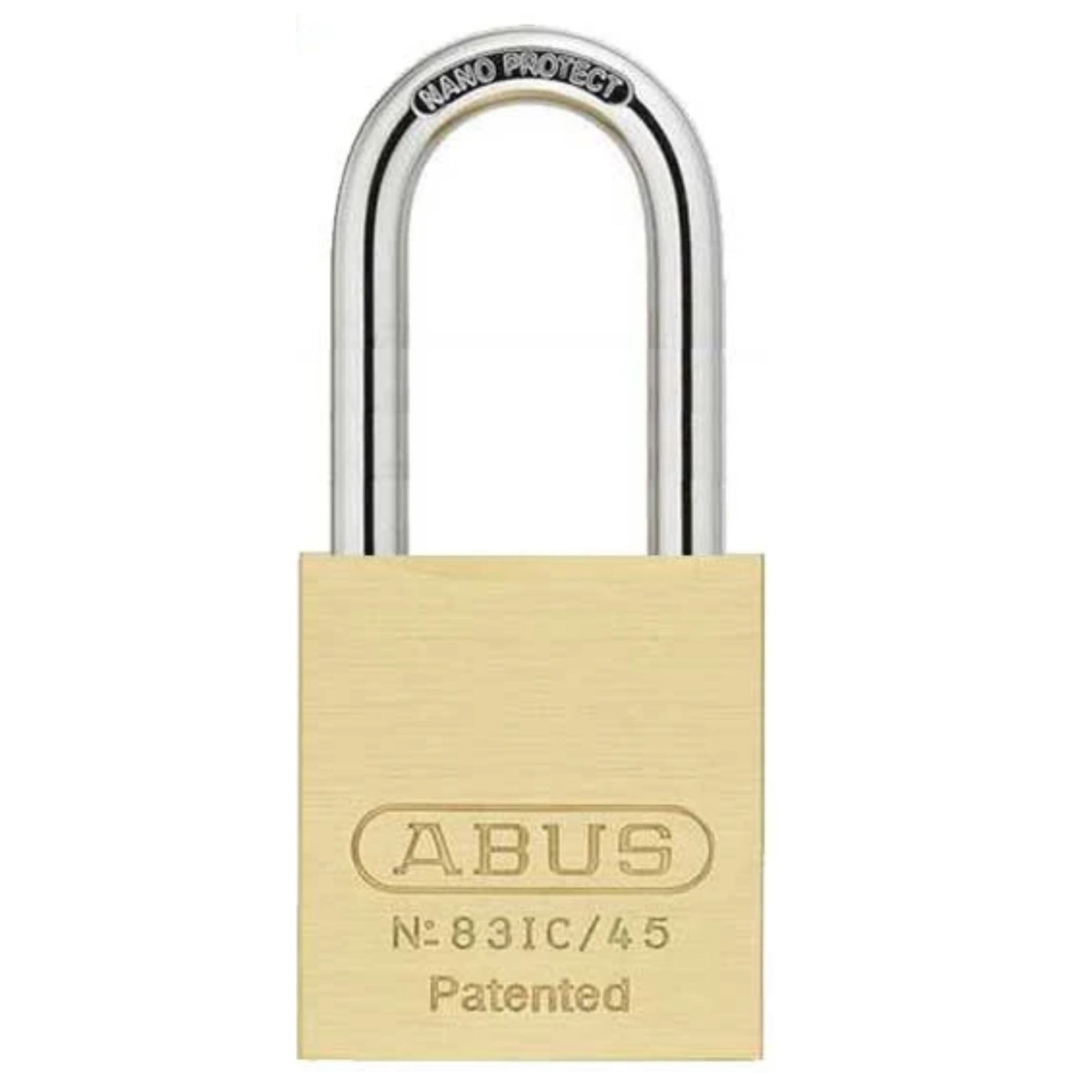 Abus 83IC/45 Brass Padlock Prepped for Small Format IC Cylinder with 2-Inch Shackle - The Lock Source