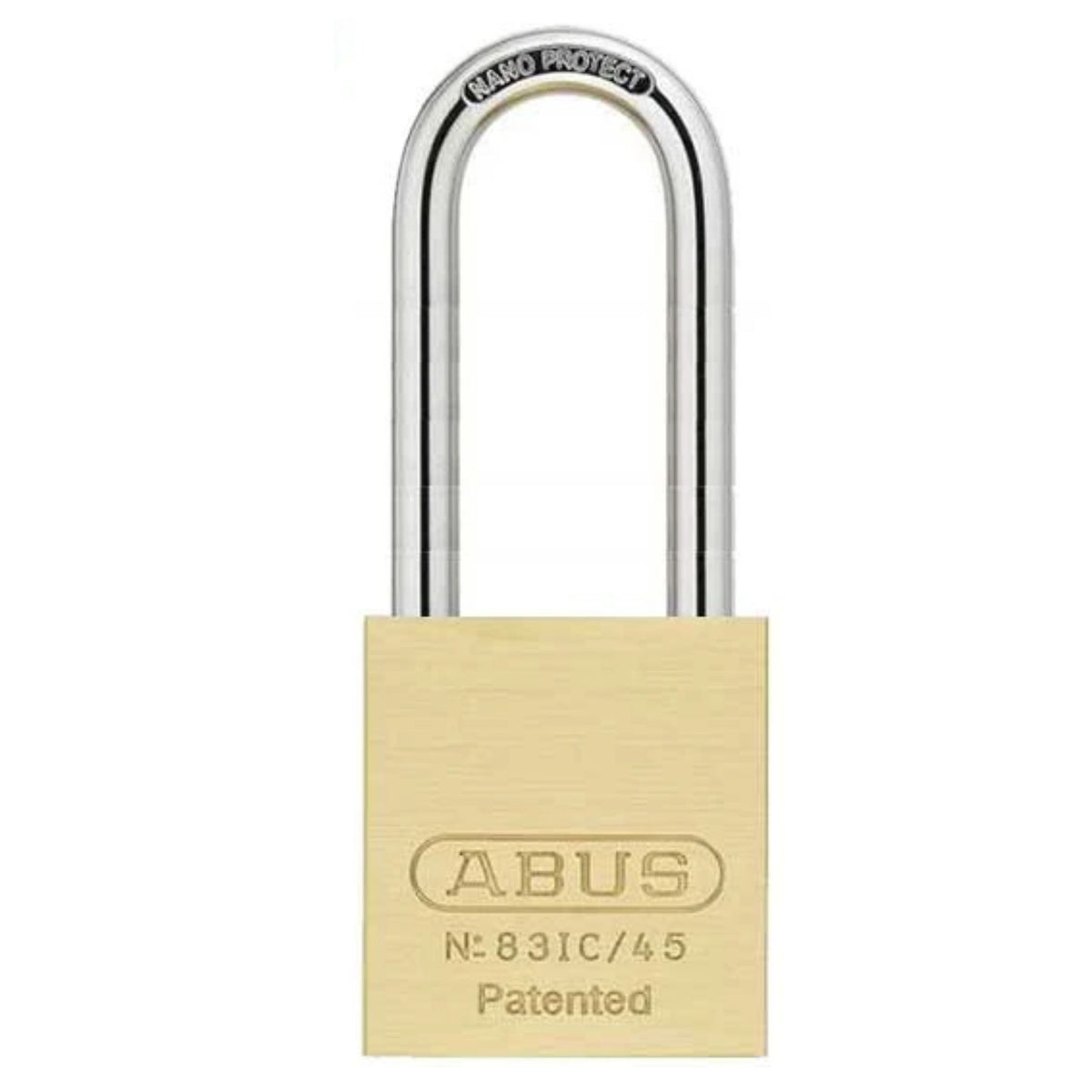 Abus 83IC/45 Brass Padlock Prepped for Small Format IC Cylinder with 4-Inch Shackle - The Lock Source