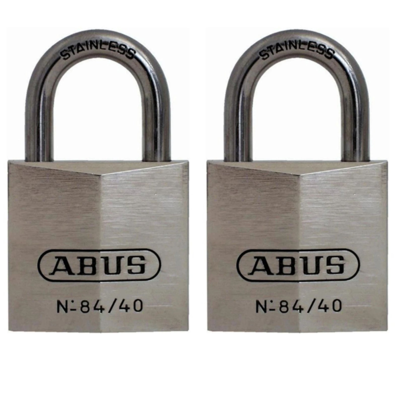 Abus 84IB/40 C KAx2 Weatherproof Lock Nickel-Plated Brass Padlocks Keyed Alike in Set-of-2 Locks - The Lock Source