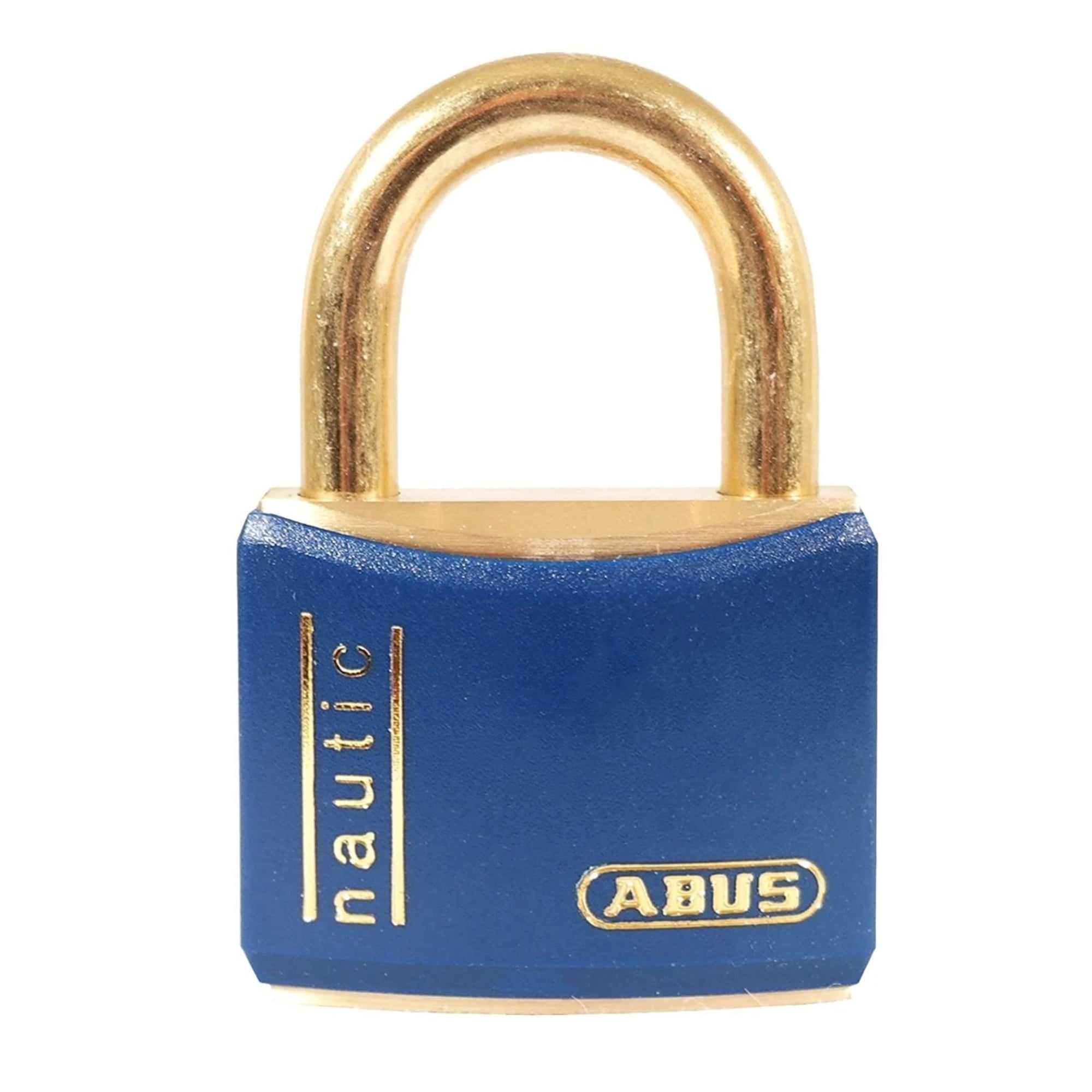 Abus T84MB/40 B KA Blue Weatherproof Brass Padlock - The Lock Source
