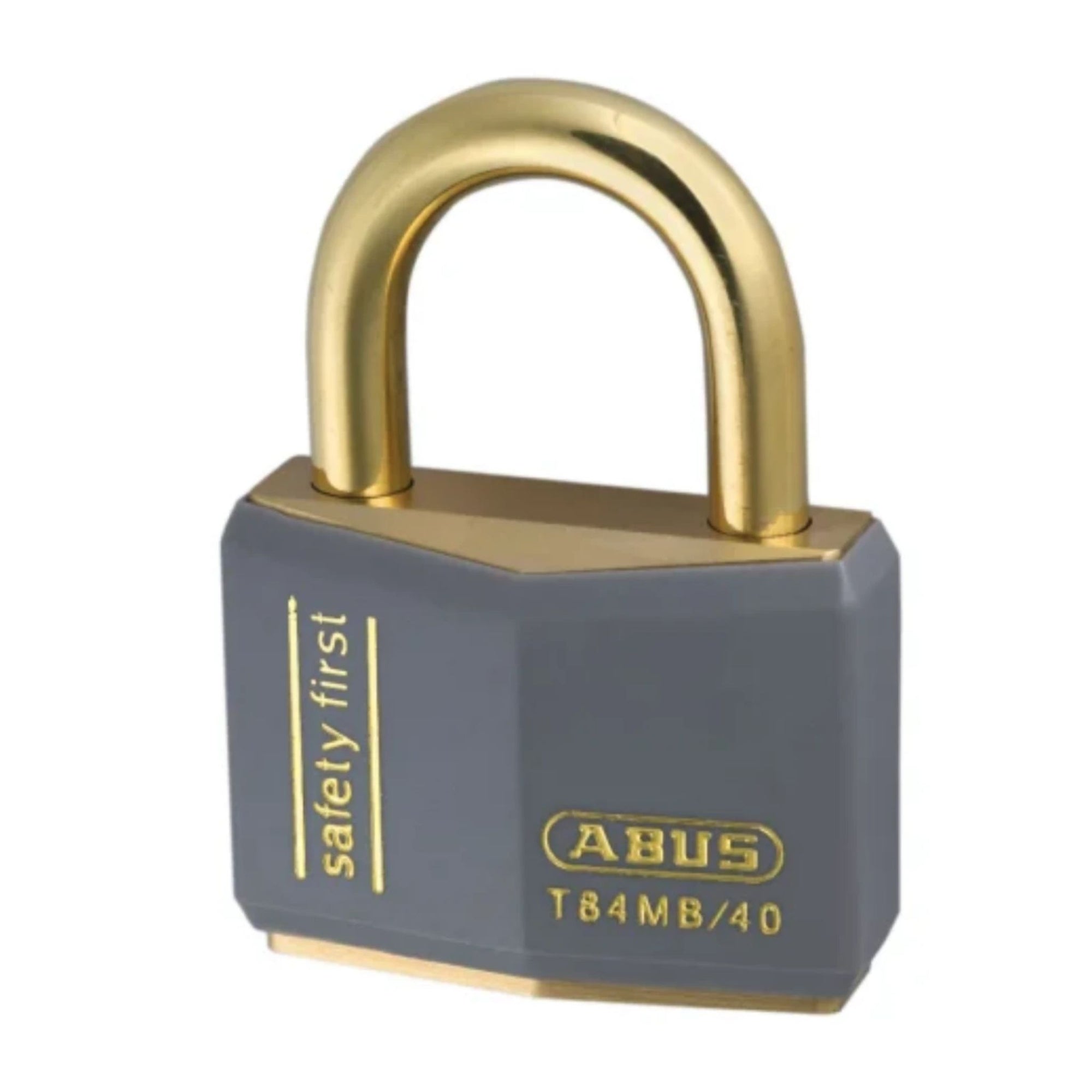 Abus T84MB/40 B KA Grey Weatherproof Brass Padlock - The Lock Source