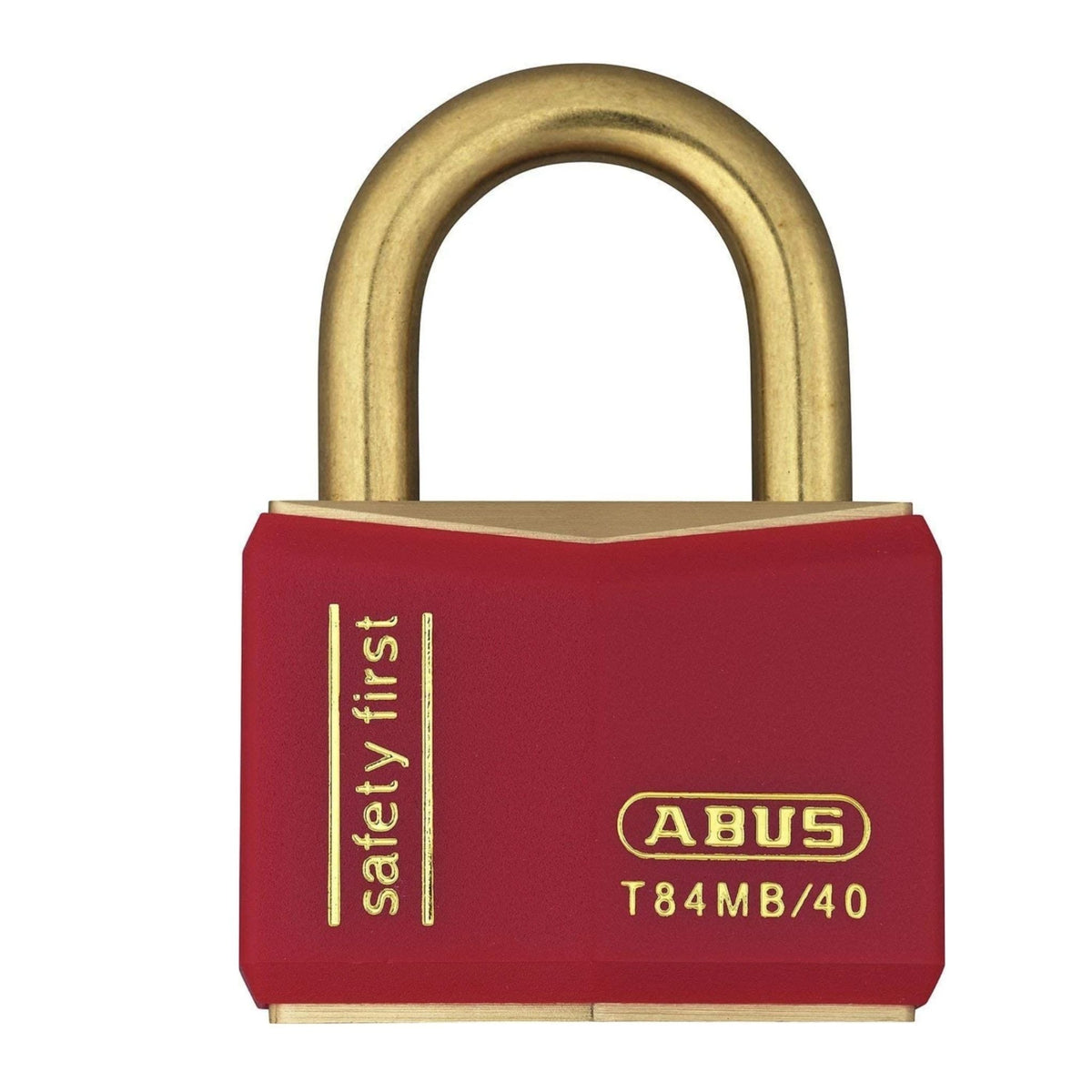 Abus T84MB/40 B KA Red Weatherproof Brass Padlock - The Lock Source