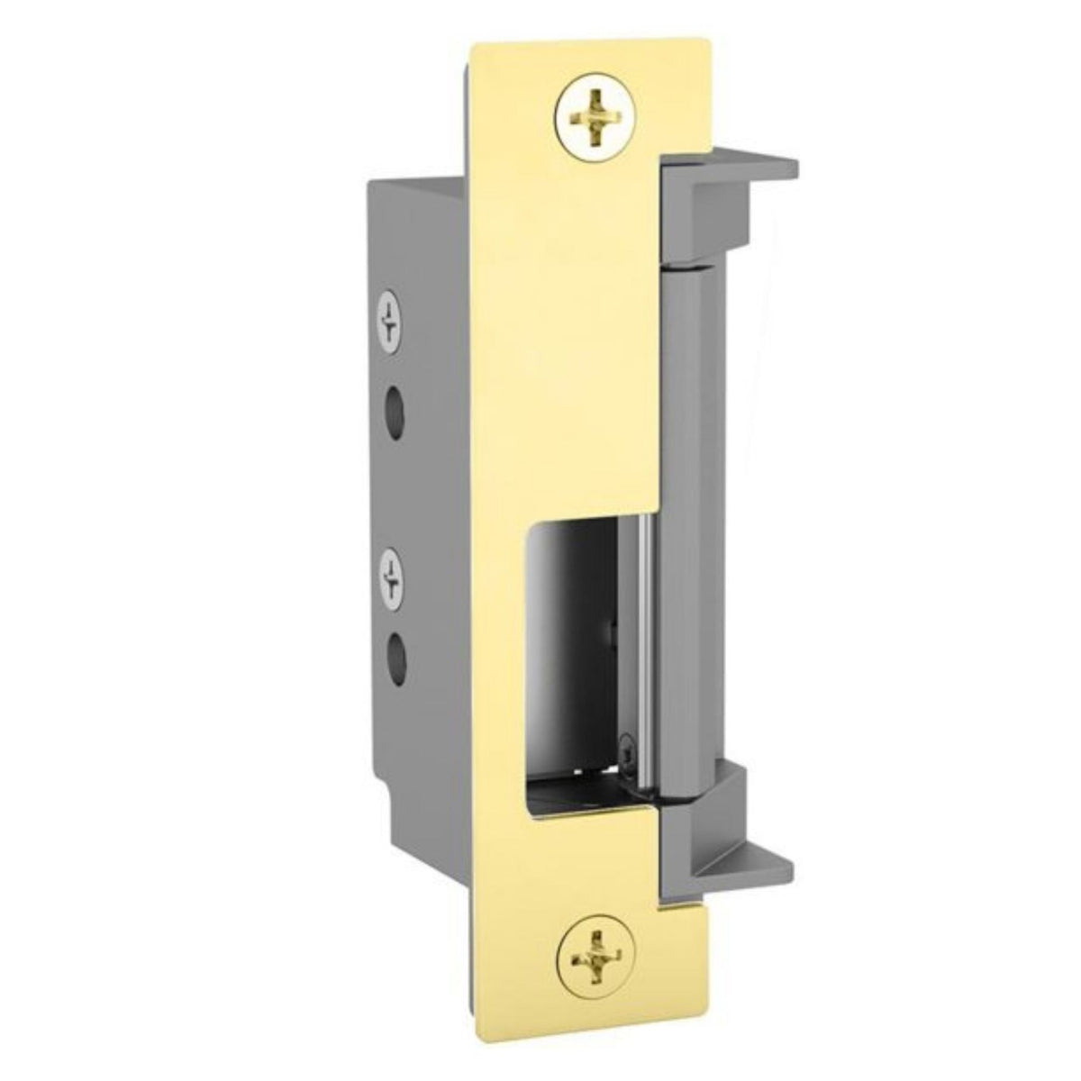 HES 4500C-605 Electric Strike Complete Pac Bright Brass Strikes with Faceplates - The Lock Source