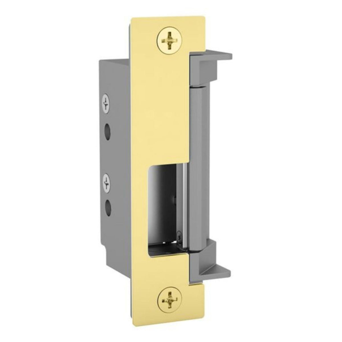 HES 4500C-606 Electric Strike Complete Pac Satin Brass Strikes with Faceplates - The Lock Source