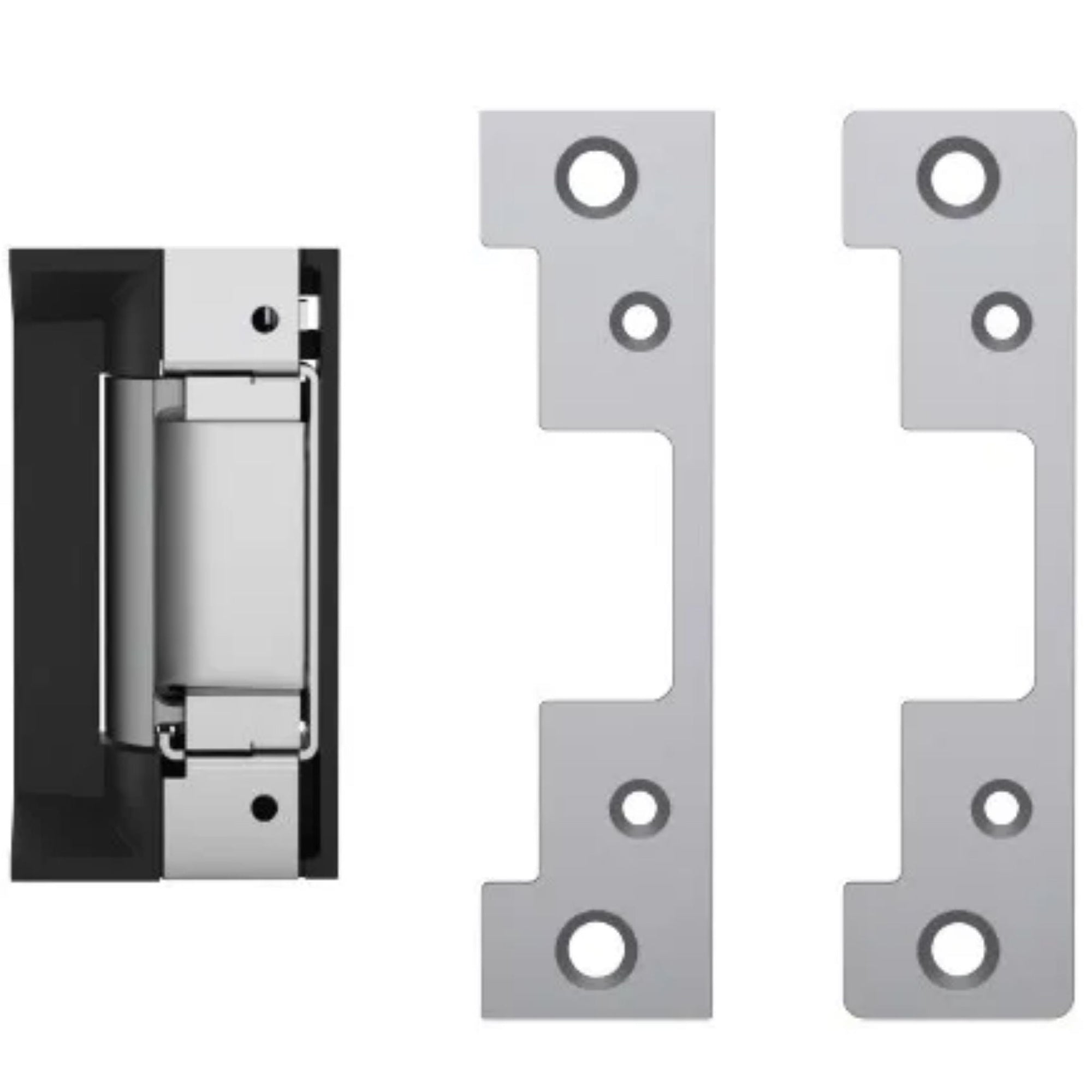 HES 5000C Complete Pac Electric Strike Includes Compact 5000 Strike Body and Two Faceplates (501 & 501A) for Cylindrical Locksets - The Lock Source