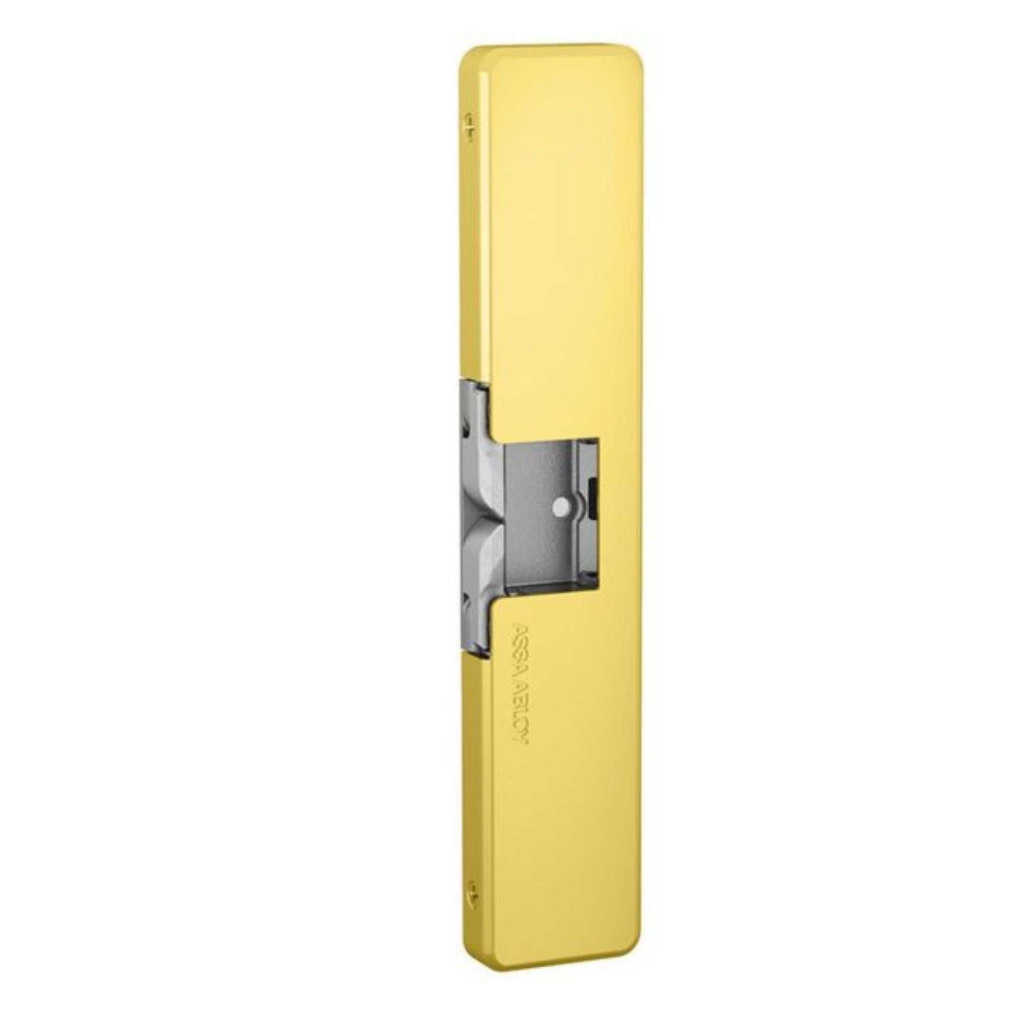 HES 9400-606 Slim Line Surface Mounted Electric Strike, Satin Brass for Rim Exit Devices - The Lock Source