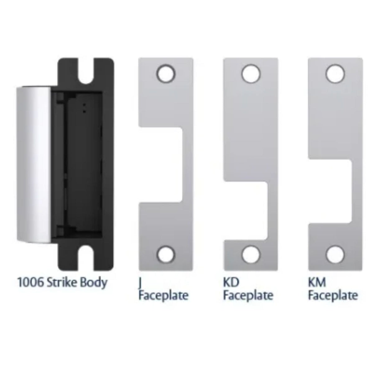 HES 1006CLB 630 Complete Pac Electric Strike Includes 1006 Strike Body, 3 Faceplates (J-Option, KD-Option &amp; KM-Option) and All Mounting Hardware Satin Stainless Steel Electric Strikes Fail Secure or Fail Safe Strikes - The Lock Source