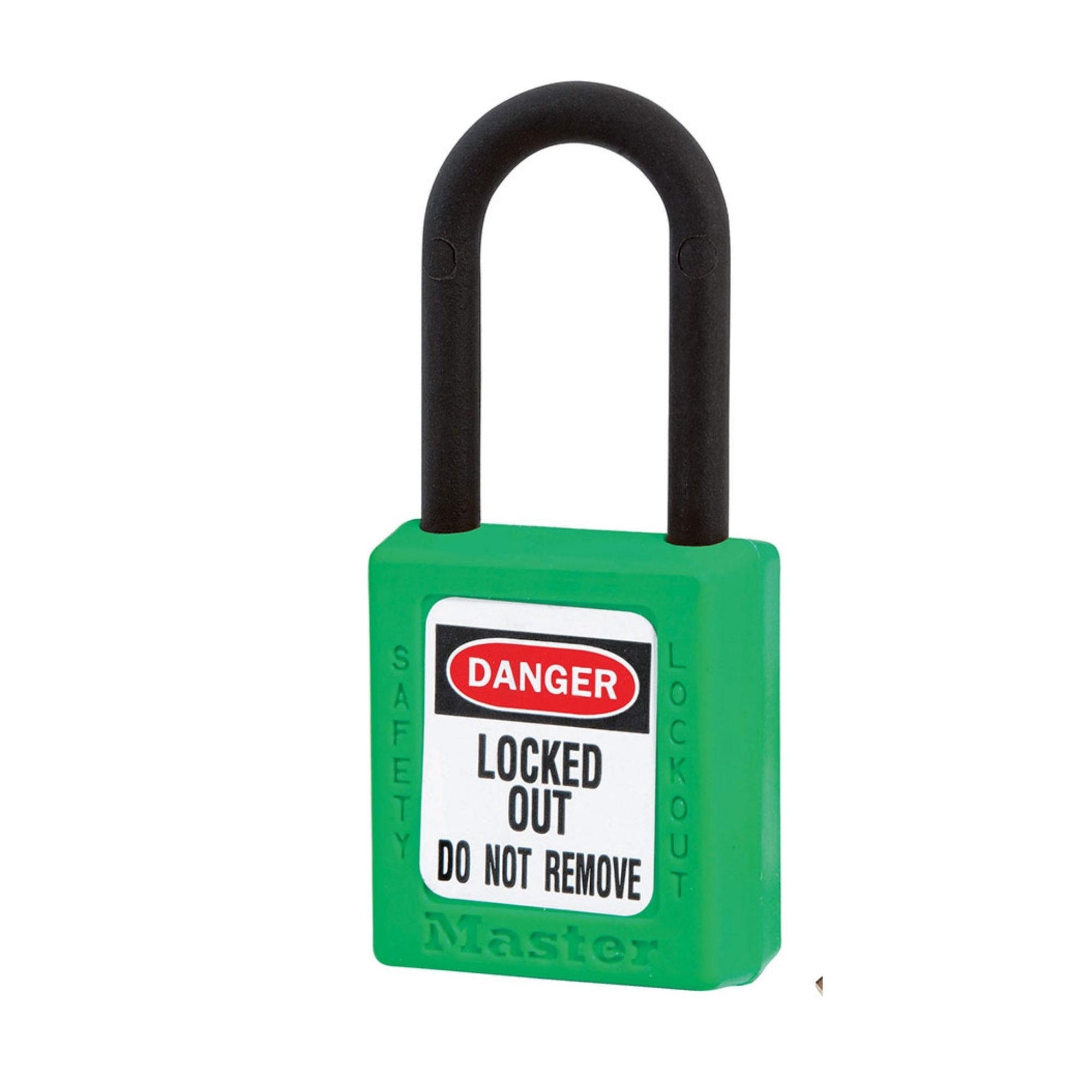 Master Lock 406KAGRN Green Zenex Safety Padlock with Nylon Covered Shackle - The Lock Source