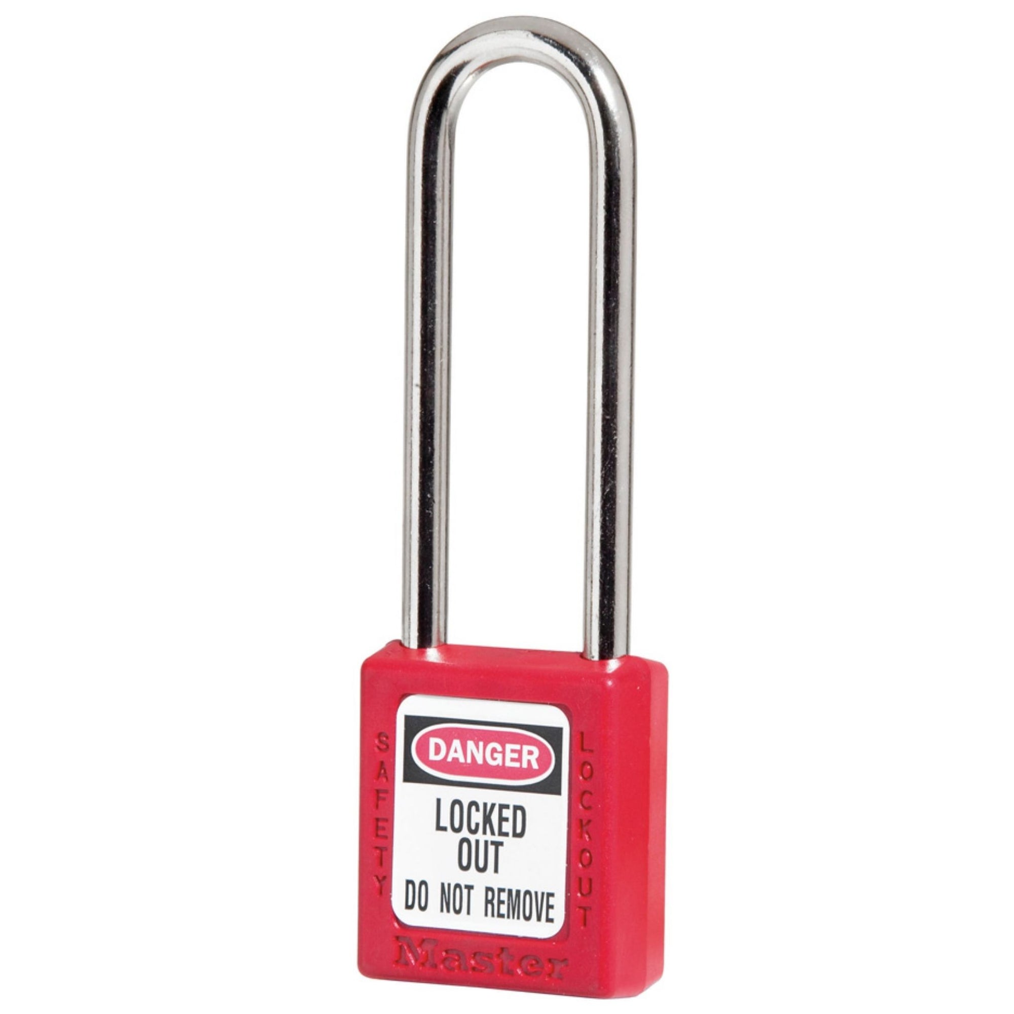 Master Lock 410LT Series Red Zenex Thermoplastic Safety Lock with 3-Inch Shackle - The Lock Source