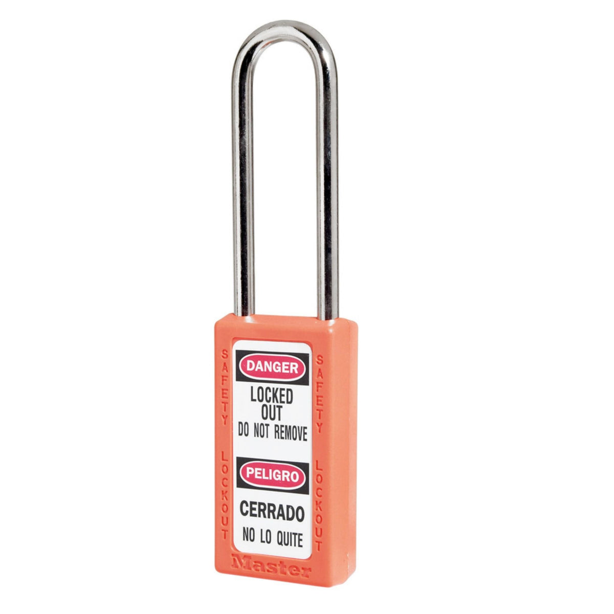 Master Lock No. 411LT Orange Zenex Safety Lockout Lock with 3-Inch Shackle - The Lock Source