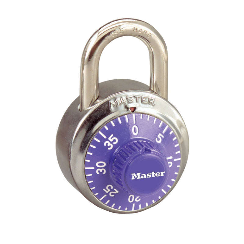 Master Lock 1502PRP Purple Locker Combination Padlock with Combo Charts ...