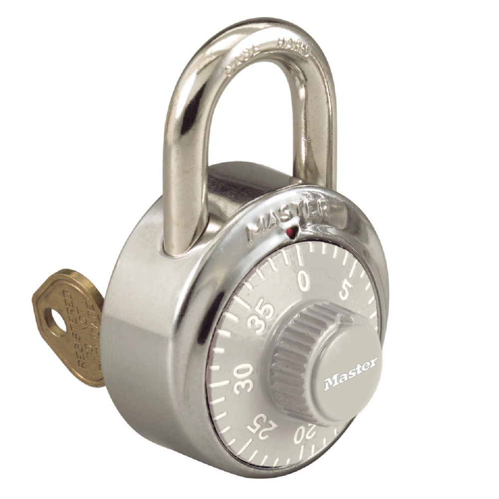 Master Lock 1525 GRY V270 Combination Locker Padlock with Gray Dials and Key Override Feature - The Lock Source