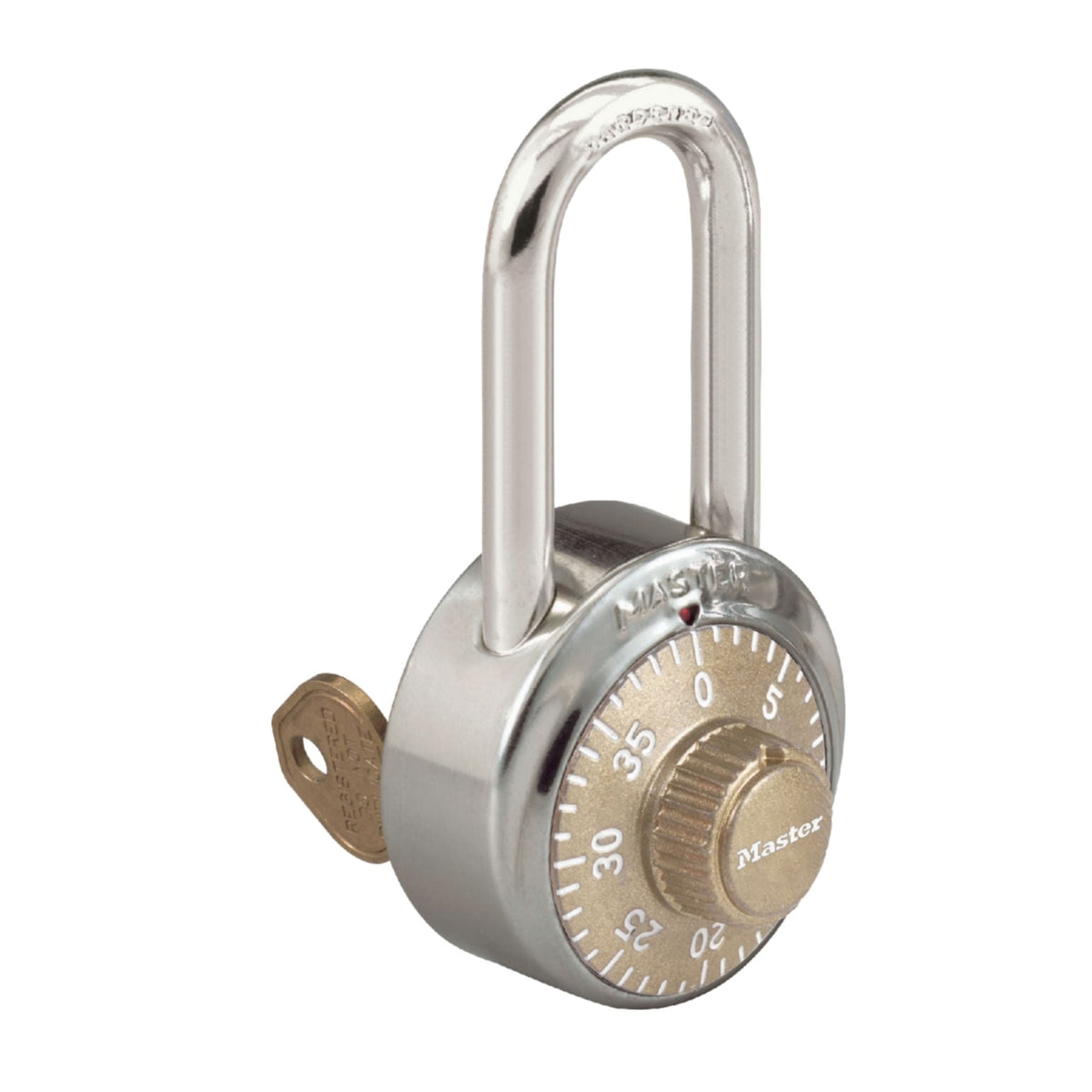 Master Lock 1525LF GLD V696 Gold Dial Locker Lock with Key Override - The Lock Source