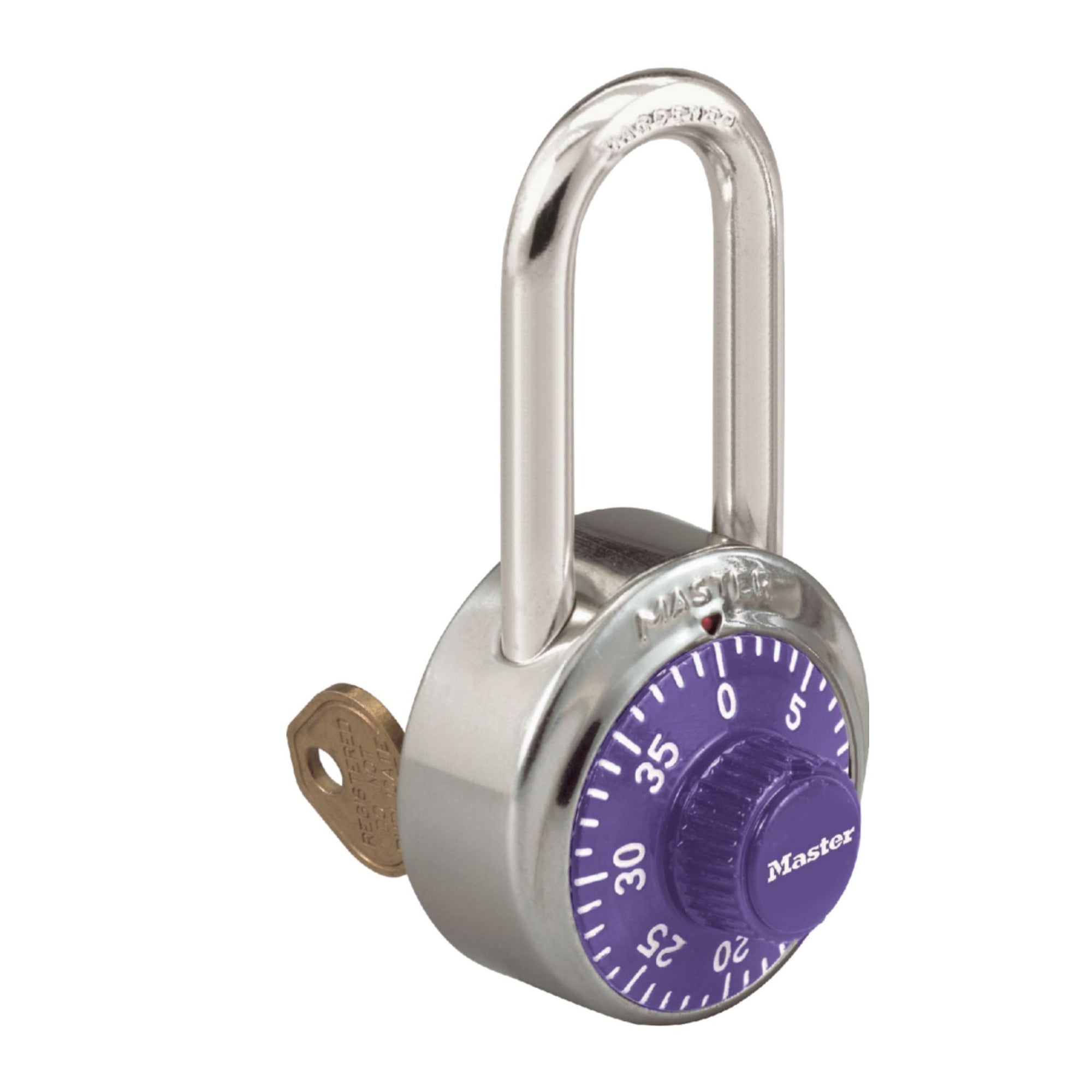 Master Lock 1525LFPRP Purple Locker Combination Padlock with 1-1/2" Shackle - The Lock Source