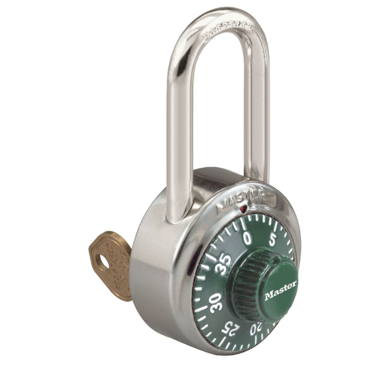 Master Lock 1525LH GRN V699 Green Dial Combination Locker Padlock with Key Override - The Lock Source
