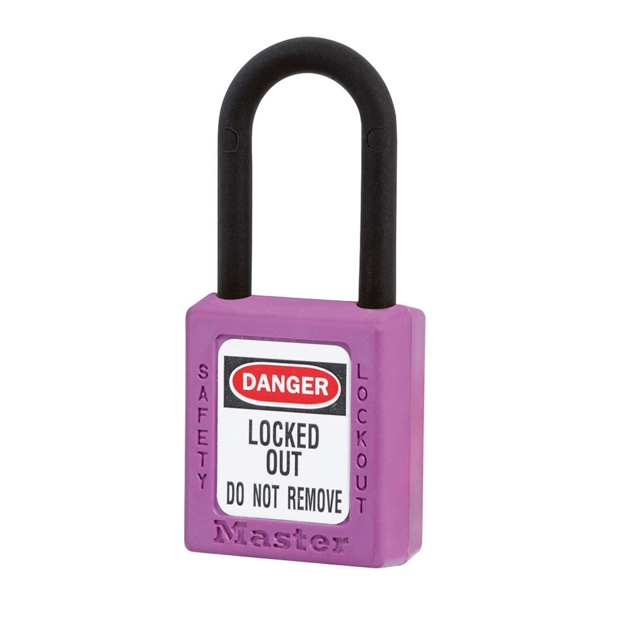 Master Lock 406PRP Purple Zenex Safety Padlock with Nylon Covered Shackle - The Lock Source