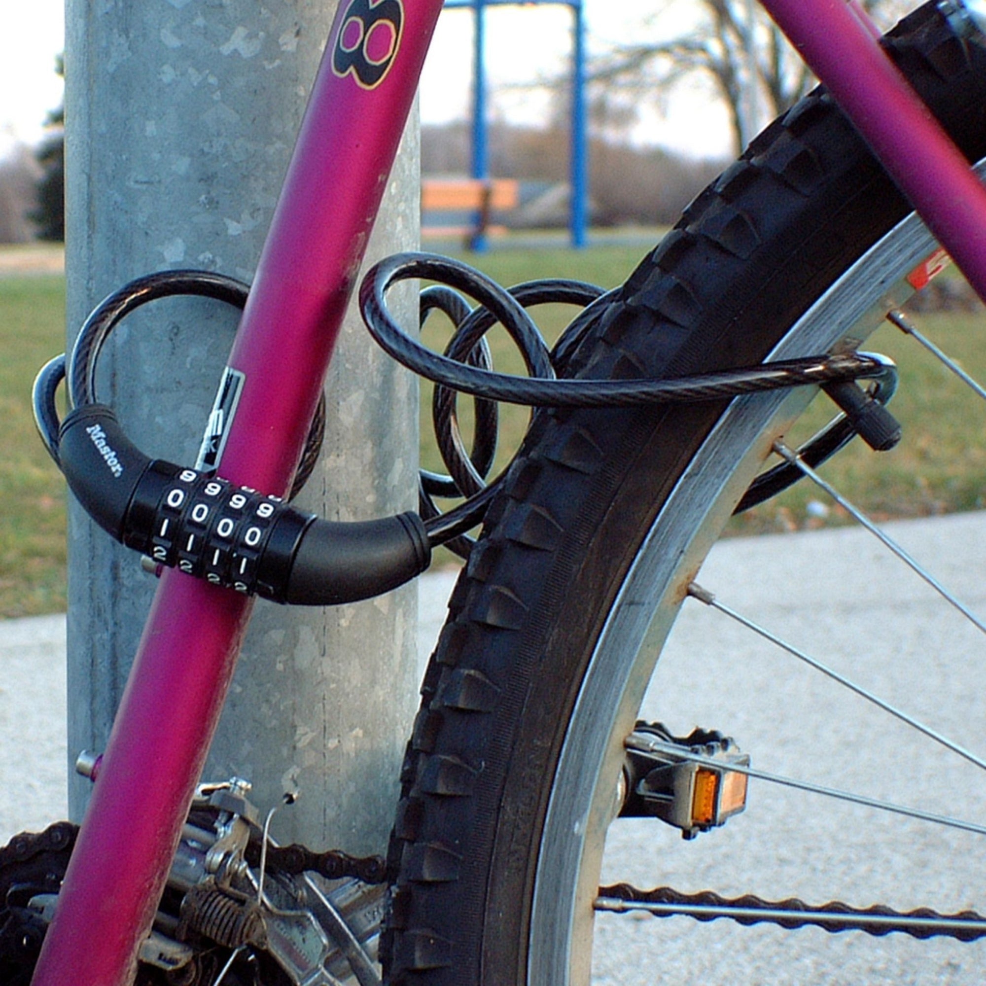 Bicycle combination cable lock outlet